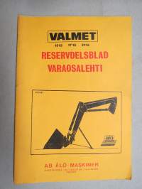 Valmet 1515, 1715, 2115 kuormaaja -varaosaluettelo / reservdelsblad