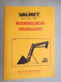 Valmet 1515, 1715, 2115 kuormaaja -varaosaluettelo / reservdelsblad