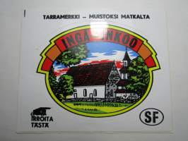 Inkå -Inkoo -tarra, matkamuistotarra 1970-luvulta