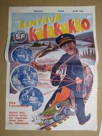 Lentävä Kalakukko -elokuvajuliste, Esa Pakarinen, Maj-Britt Heljo, Kullervo Kalske, Siiri Angerkoski, Armas Jokio, Leo Lähteenmäki