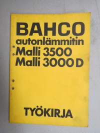 Bahco autonlämmitin 3000D, 3500 työkirja / huoltokäsikirja kytkentäkaavioineen