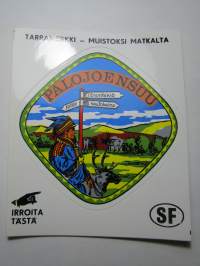 Palojoensuu -tarra, matkamuistotarra 1970-luvulta