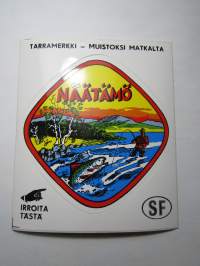 Näätämö -tarra, matkamuistotarra 1970-luvulta