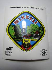 Mikkeli -tarra, matkamuistotarra 1970-luvulta