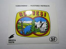 Ruovesi -tarra, matkamuistotarra 1970-luvulta