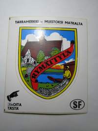 Rymättylä -tarra, matkamuistotarra 1970-luvulta