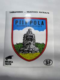 Piippola -Suomen keskipiste -tarra, matkamuistotarra 1970-luvulta