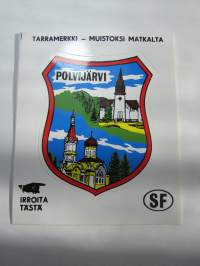 Polvijärvi -tarra, matkamuistotarra 1970-luvulta