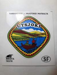 Utsjoki -tarra, matkamuistotarra 1970-luvulta