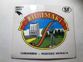 Riihimäki -tarra, matkamuistotarra 1970-luvulta