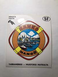 Hanko -Hangö -tarra, matkamuistotarra 1970-luvulta