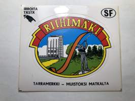 Riihimäki -tarra, matkamuistotarra 1970-luvulta