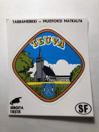 Teuva -tarra, matkamuistotarra 1970-luvulta