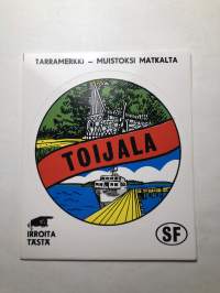 Toijala -tarra, matkamuistotarra 1970-luvulta