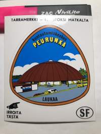 Kuntoutumiskeskus Peurunka Laukaa -tarra, matkamuistotarra 1970-luvulta