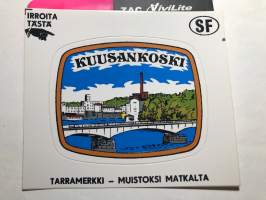 Kuusankoski -tarra, matkamuistotarra 1970-luvulta