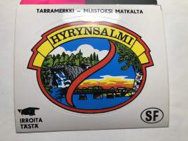 Hyrynsalmi -tarra, matkamuistotarra 1970-luvulta