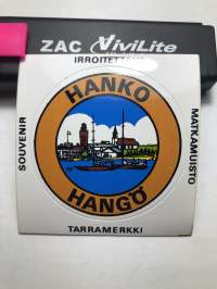 Hanko - Hangö -tarra, matkamuistotarra 1970-luvulta
