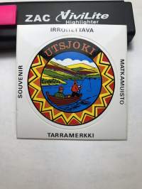 Utsjoki -tarra, matkamuistotarra 1970-luvulta