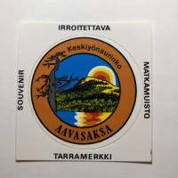 Aavasaksa Keskiyönaurinko -tarra, matkamuistotarra 1970-luvulta