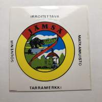 Jämsä -tarra, matkamuistotarra 1970-luvulta