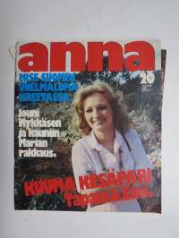 Anna 1978 nr 20, 16.5.1978, Jouni Mykkänen, Eini & Tapani Kansa, Mirja Tervamaa, Erkki Aho, Elämää Marskin tyttärenä, Seija Paakkola, Maija-Liisa Peuhu, ym.