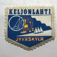 Keljonlahti -Jyväskylä -kangasmerkki / matkailumerkki / hihamerkki / badge -pohjaväri valkoinen