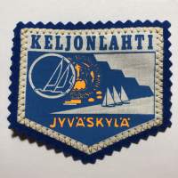 Keljonlahti -Jyväakylä -kangasmerkki / matkailumerkki / hihamerkki / badge -pohjaväri sininen