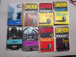 Maigret - Georges Simenon - 8 kpl ranskankielisiä pokkareita yhtenä eränä