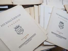 Herrgårdar i Finland - Nyland I-XII (hela serie) -uusmaalaiset kartanot vihkopainos, koko sarja, kartanoiden nimet näkyvät kohteen kuvista