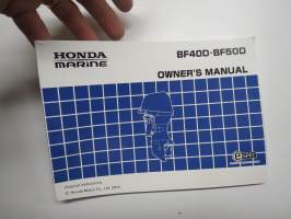 Honda BF40D-BF50D outboard owner´s manual -perämoottori, käyttöohjekirja englanniksi