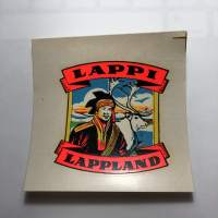 Lappi - Lappland -siirtokuva / vesisiirtokuva / dekaali -1960-luvun matkamuisto