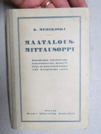 Maatalousmittausoppi kansakoulun jatkokursseja, kansanopistoja, maanviljelys- japuutarhakouluja sekä itseopiskelua varten, mukana tuloskirja