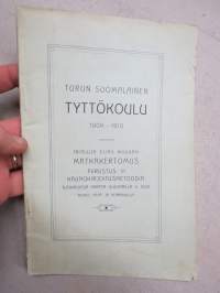 Turun Suomalainen Tyttökoulu 1909-1910 vuosikertomus - Taiteilija Elias Muukan (Muukka) matkakertomus piirustus- ja kaunokirjoitusmetoodin tutkimuksia varten