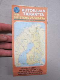 Autoilijan tiekartta 1986 Suomi ja Pohjoiskalotti -kartta