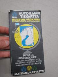 Autoilijan tiekartta 1981 Suomi ja Pohjoiskalotti -kartta