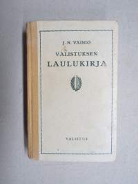 Valistuksen laulukirja, nuottipainos, sisältää nuottioppi-osuuden alussa, kaikki laulujen nimet näkyvät kuvissa