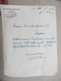 Nevilän Mylly - Tmi Johan Kaloinen, Renko, 8.8.1946 -asiakirja