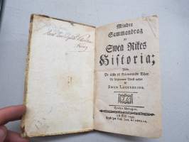 Mindre Sammandrag af Swea Rikes Historia; Ifrån De Äldsta til Närwarande Tider. Til Ungdomens Tjenst upsatt af Swen Lagerbring. -ex Axel Leonhard Klinkowström