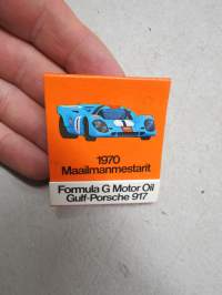 Gulf-Porsche 917 Formula G Motor Oil 1970 Maailmanmestarit -mainostikkuvihko / tikkuaski