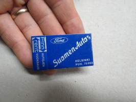 Ford - Suomen Auto Oy - Finn rent autojen vuokraus, Helsinki -mainostikkuvihko / tikkuaski