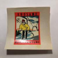 Kuusamo - Rukatunturi -siirtokuva / vesisiirtokuva / dekaali -1960-luvun matkamuisto