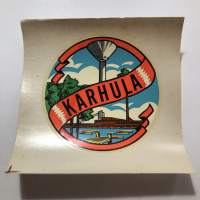 Karhula -siirtokuva / vesisiirtokuva / dekaali -1960-luvun matkamuisto
