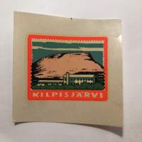 Kilpisjärvi -siirtokuva / vesisiirtokuva / dekaali -1960-luvun matkamuisto