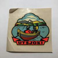Utsjoki -siirtokuva / vesisiirtokuva / dekaali -1960-luvun matkamuisto