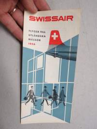 Swissair - Flyger till utländska mässor 1956 -esite