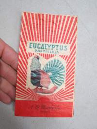 Eucalyptus pastilleja - A.M. Merikanto, Tampere - Tammerfors -makeispussi / tuotepakkaus