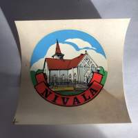 Nivala -siirtokuva / vesisiirtokuva / dekaali -1960-luvun matkamuisto