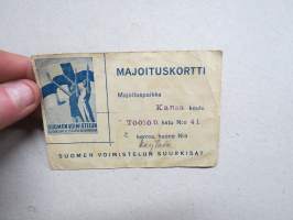 Suomen voimistelun Suurkisat 1938, Majoituskortti, kansakoulu, Töölönkatu 41, 2 krs. käytävä