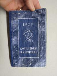 Kotilieden kalenteri 1929 (Kotiliesi), runsaasti artikkeleita eri aiheista